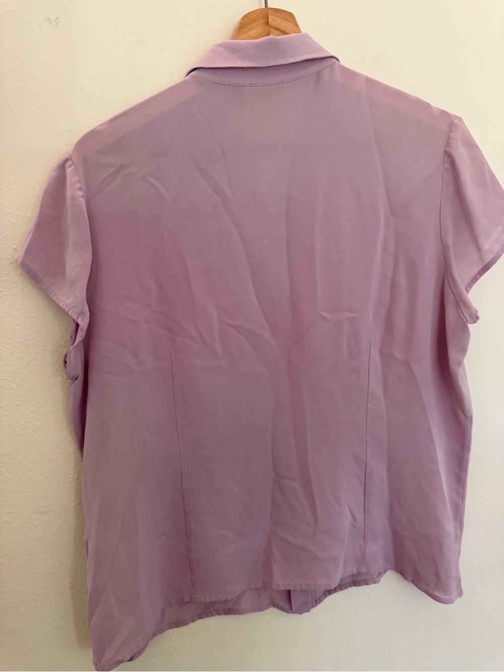 Caslon Lilac Short-Sleeve Button Front Blouse 100% silk - Picture 3 of 6